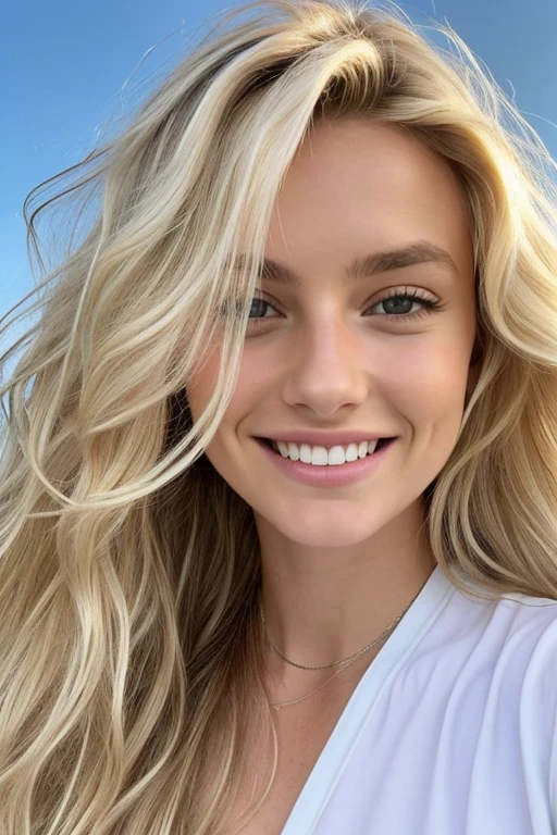 1 fille dans, 19 ans, Seulement, Long wavy hair, Colossal , long messy and windy blonde hair, camera facing down, à genoux sur le sol, regardant la caméra, demi sourire, bite your lip, cheveux blond, Tout le corps, (fond d'extremely detailed 8K display), soft lighting, High quality, Grains de films, Mise au point nette du Fujifilm XT3, f5.6, 50mm, high detail, Sharpness,(natural light), (attractive), haut de sport en tricot, Thick stripes, jupe noire pure, developer, Realistic, Un sexy