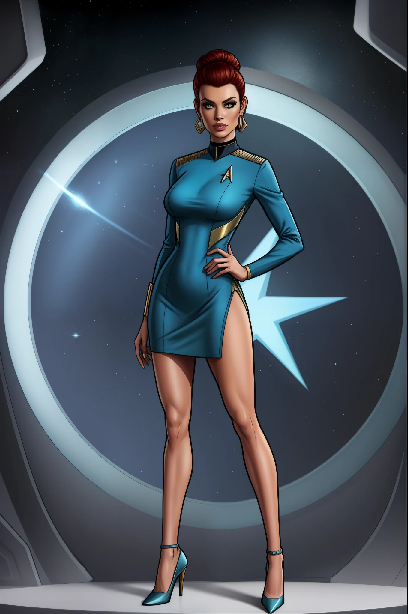 star trek, woman in short dress