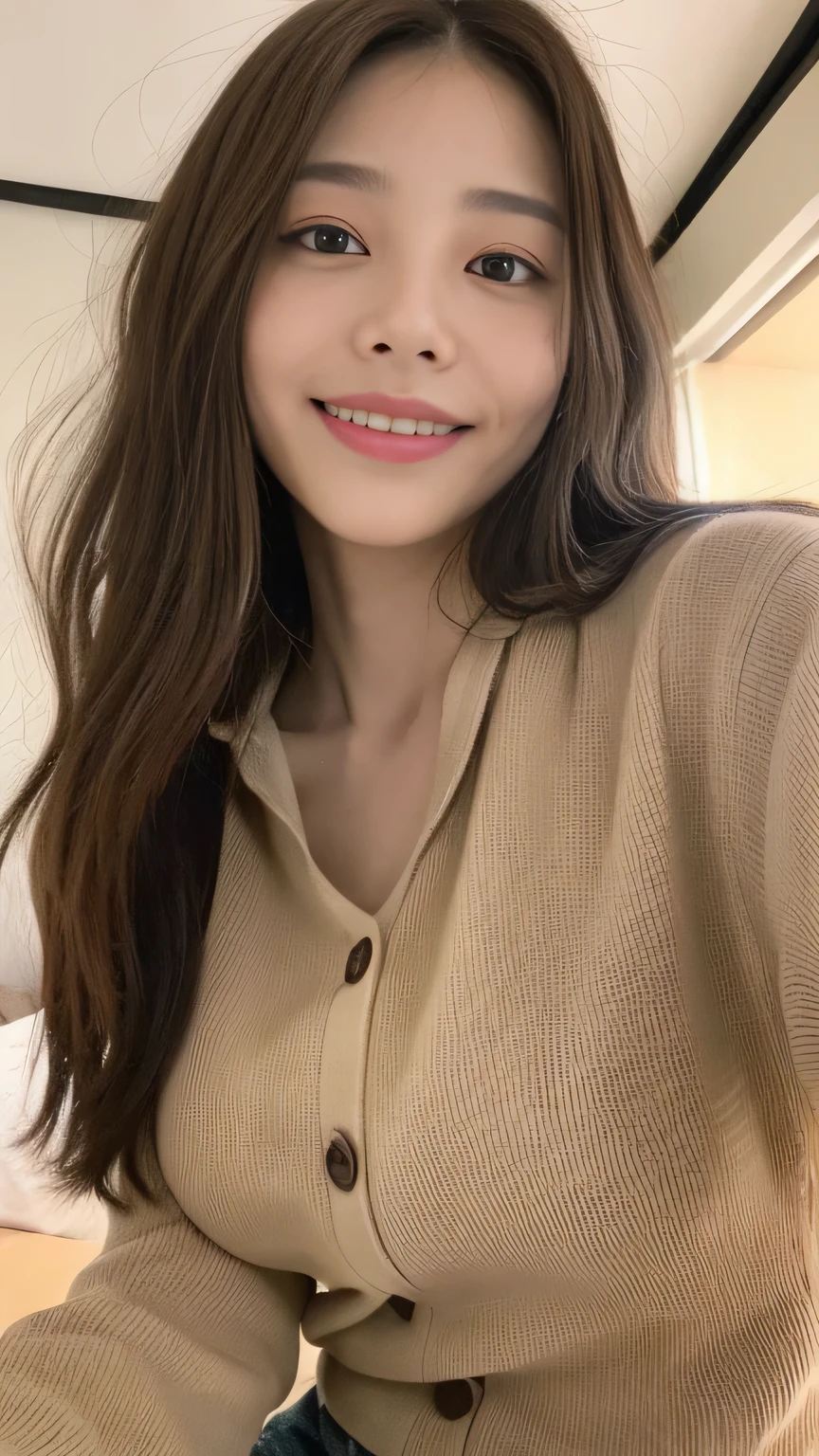 seed:2020674263.((Full body angle:1.1)).((highest quality, 8K, masterpiece:1.3)), ((from below:1.1)).concentrated:1.2, Perfect body beauty:1.4, Hips:1.2, ((Delicate Hair)), (Colorful button-through crop shirt :1.1) , ((highest quality、8K、masterpiece:1.3))、1 Girl、A sloppy smile、Esbian all over、Slim face、Big 、Beautiful woman、(Dark Brown Hair)、Long Hair、1.1、Flickering Valley、Detailed eyes、double eyelid、Blurred Background、超Slim face、Smile、Looking down、stroll、