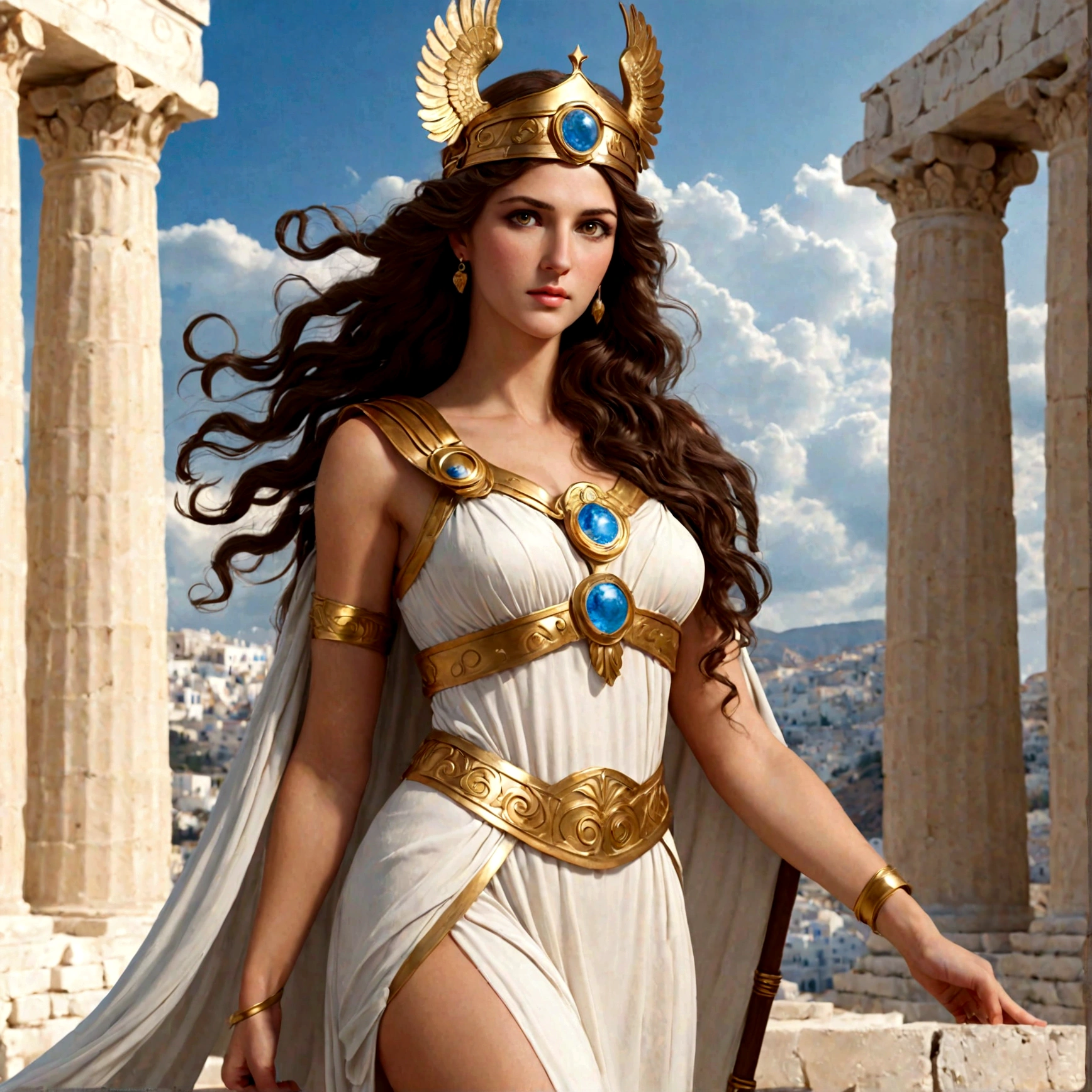 (8 K, top quality, masterpiece),(realistic, Photos in RAW format, Супер thin прозрачный), realistic Light, detailed skin, Beautiful mosaic girl, Beautiful mosaics, ((25 year old girl, Goddess of Victory, Nikke in Greek mythology:1.5)), thin legs, fineness, long white hair, detailed fingers, thin, sexual, Bright, Passion, Ecstasy of facial expression, (Huge firm bouncing breasts), , (Ancient Greek revealing sexy dresses), (USA, Floral storm), Palace on the lake shore, PArthenon temple, (Art:1.5)