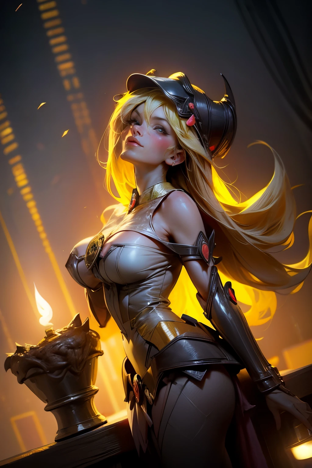 (Obra maestra:1.2), (La mejor calidad:1.2), perfect lighting, Chica Maga Oscura lanzando un hechizo, flotando en el aire, tetas grandes, escote, desde arriba, Destellos de magia. Luces artificiales. Pose sexy y sexy