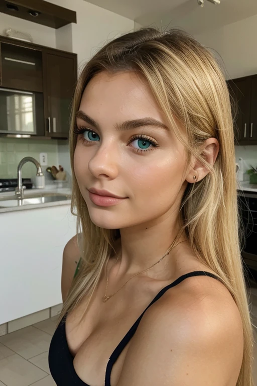 21 Years old girl, Italian and Albanian, blonde, green eyes, at home
