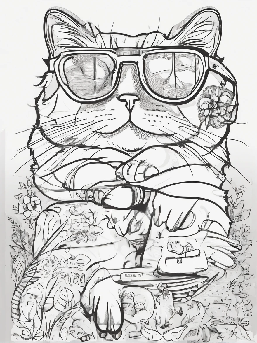 Design for shirts with cats with glasses and a positive message that makes you want to buy it 