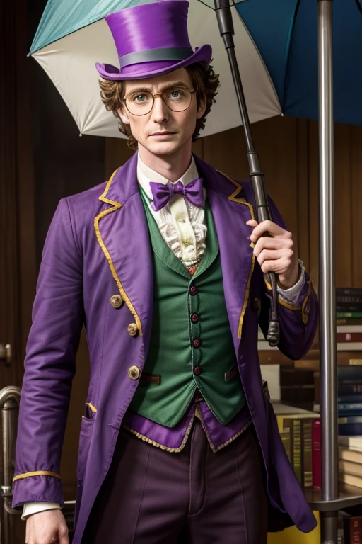 Green: Dr McCoy: Tom Baker: Gene Wilder: steampunk: David Tennant: Joker: Mad Hatter: Andrew Garfield: Jimmy Olsen: Jared Padalecki: bow tie: Joe Keery: nerdy glasses: librarian: umbrella: Willy Wonka: vacuum cleaner hose: