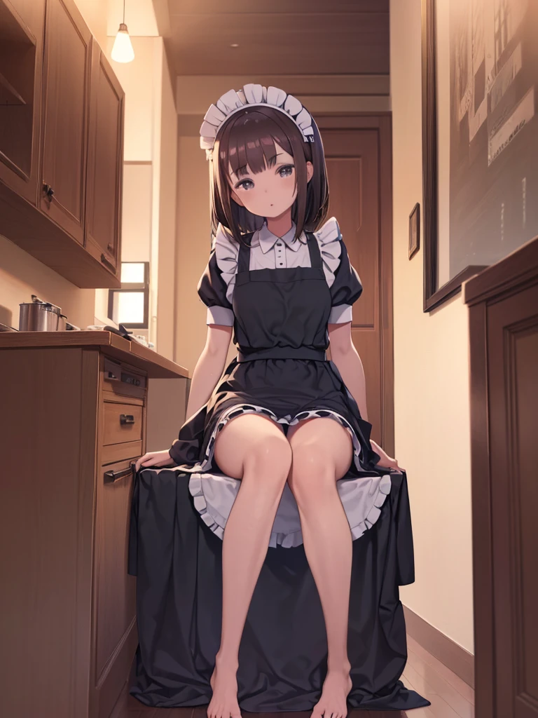 (score_9,score_8_superior,score_7_superior,score_6_superior,score_5_superior,score_4_superior),One girl,alone,Maid,Maid headdress,View Viewer,apron,Brown Hair,indoor,Black Hair,barefoot,Feet Focus,
information