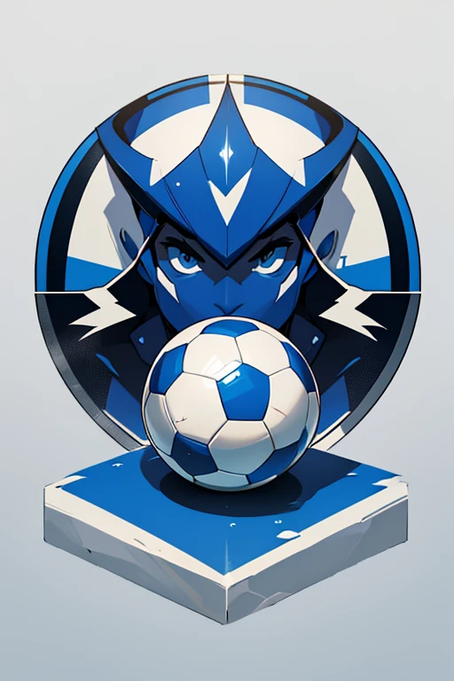 Bluton Football Club Logo, Precisely detailed, High Resolution, 1 iconic emblem, Sports-themed, Stylized, Clean, Minimalistic, Elegant, Rounded shapes, Sharp contrast, Vibrant colors, Focused on logo, Emphasis on the club's name, Sophisticated typography, Subtle gradient effects, Glossy finish, Enhanced shadows and highlights, intricate texture, Small water drop splash, Mid-air, Splashing onto the center of the soccer ball, Spherical soccer ball, Highly polished, Glossy sheen, Textured stitches, Brilliant white, Subtle club insign