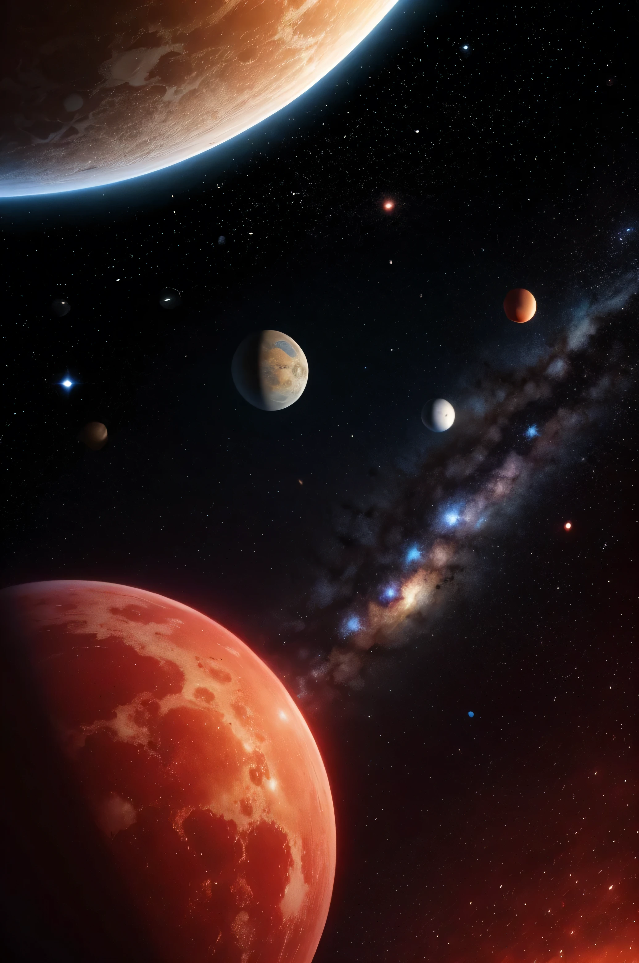 Many planets around the red star