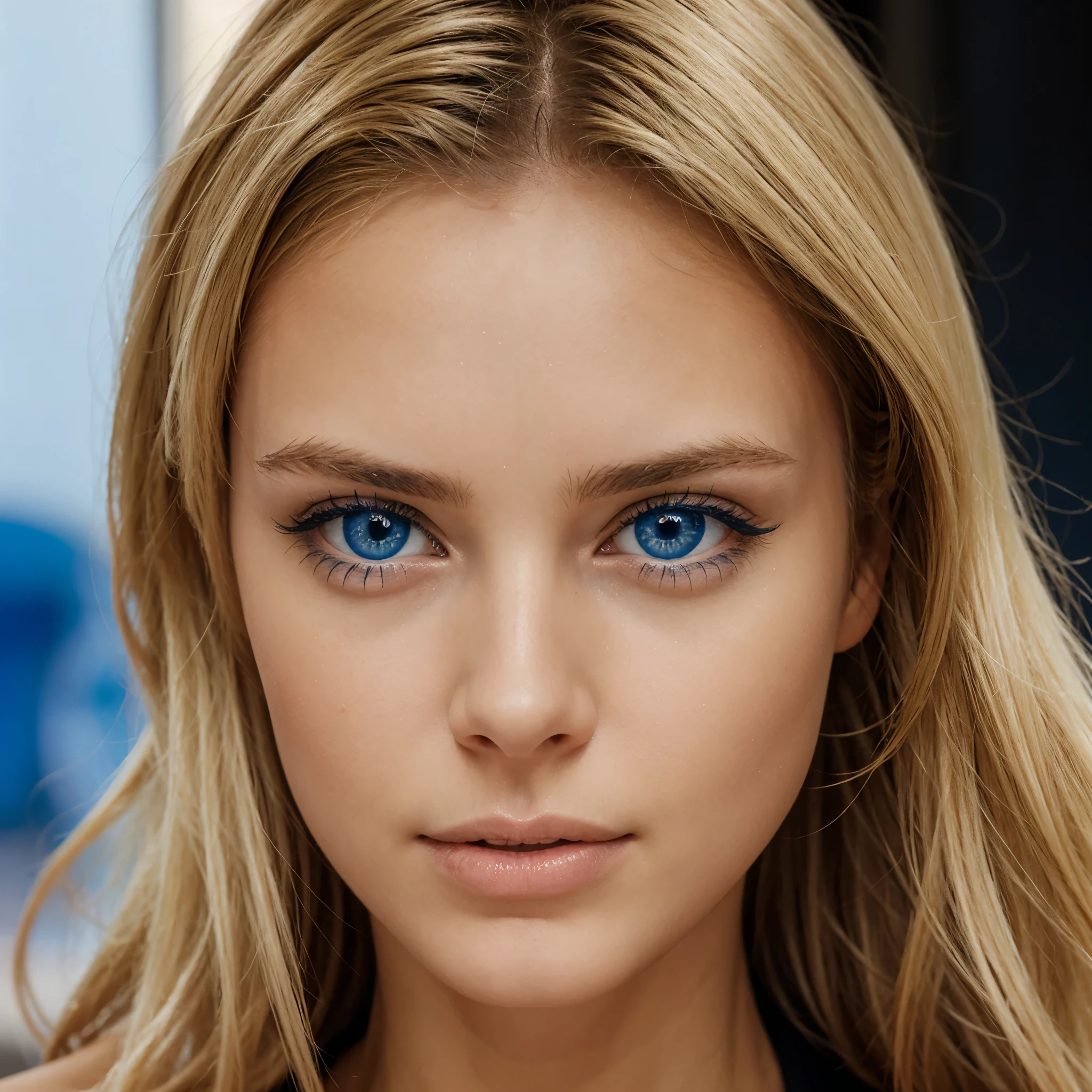 blonde, yeux bleus