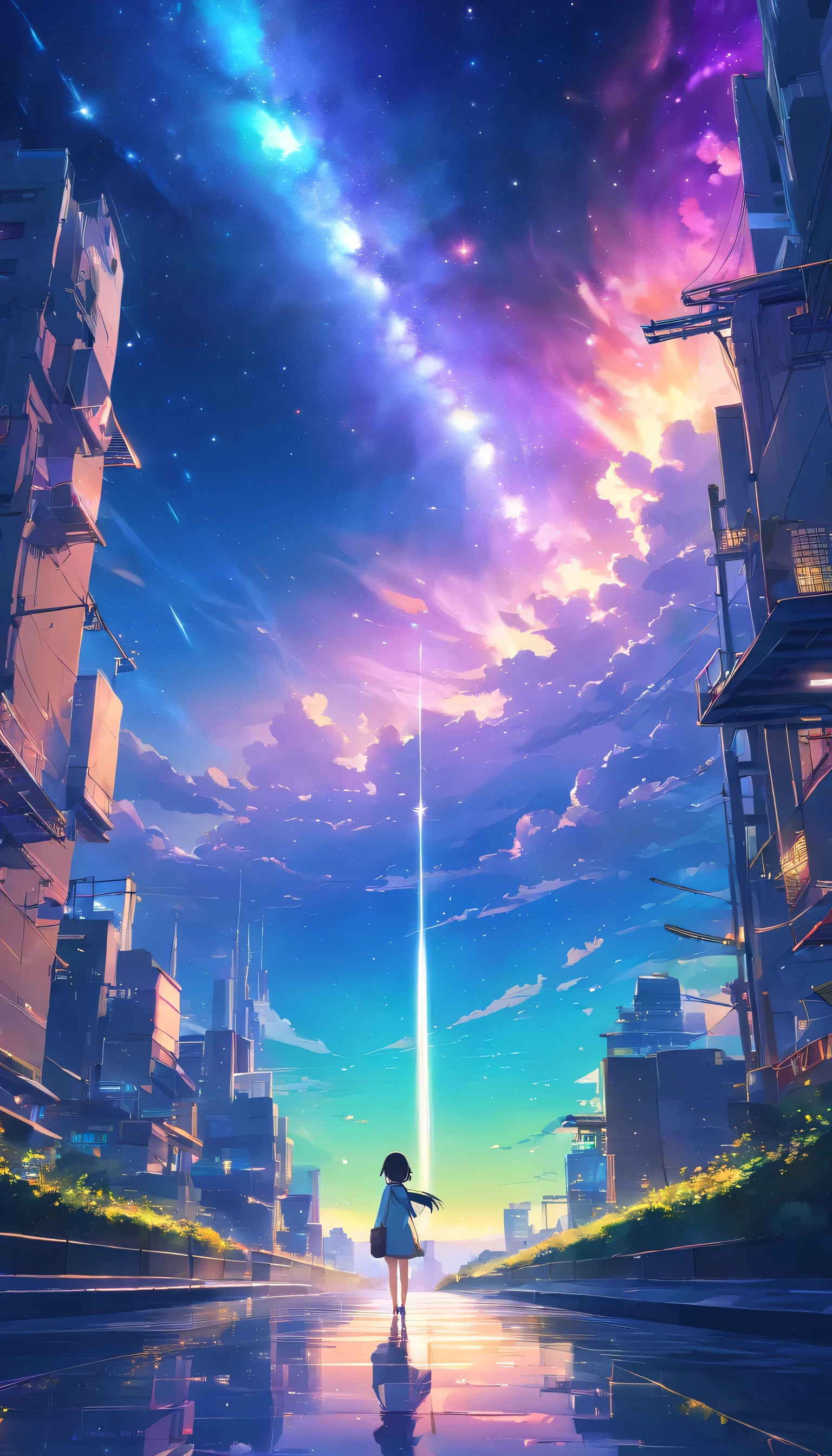 Night Sky、starsky、milky way、star、stardust、milky way、star cloud、star group、Stream star、Celestial Bodies Observation、horizon、silhouette、Mountain、Ocean、lake、City lights、Gradation、green、ultramarine、green、purple、black、darknesystery、growing up、universe、Earth、Celestial Bodies、Light、Shine、atmosphere、depth、Spread the word、silence、sense of awe、hope、Romance、Timelapse、Celestial BodiesPhotography,beautiful Anime Scenery、Landscape painting、Beautiful digital painting、Andreas Rocha、Beautiful artwork illustration、Awesome Wallpapers、Raymond Han、Tall beautiful paintings、Studio Greebly New Ocean Makoto、Beautiful Wallpapers、Anime Scenery
