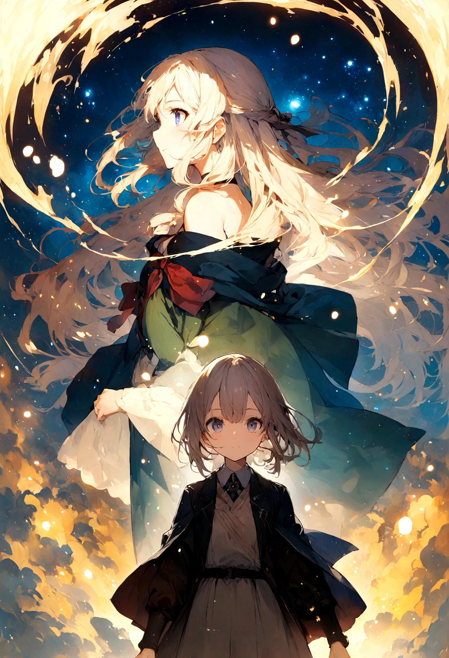 create Japanese girl anime for a book cover without letters on the cover