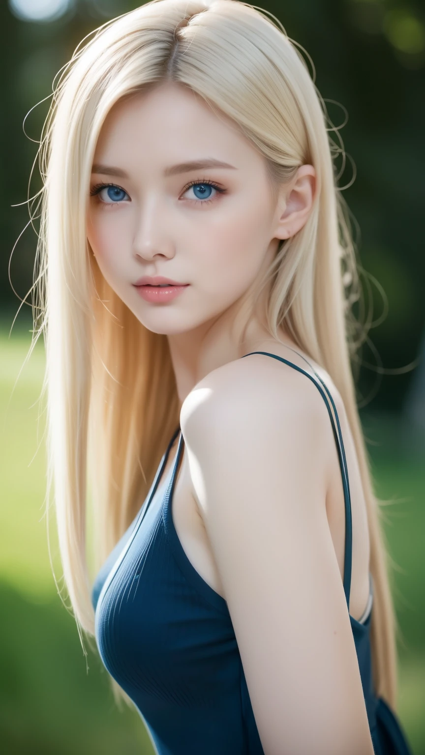 幻想的な空間に佇むbeautiful女性, White and gold tight micro dress, 8k, {{masterpiece}}, highest quality, expensive quality:1.4), {{[[Front view}}, eye_touch,Multiple photo poses)]], Very cute face, and very pretty eyes, Cute Images, Cute Images, {{Half Body}}, {{{{{{{{Long legs}}}}}}}}, {{{{Slim and sexy body}}}}, {{{{{{背のexpensive女性}}}}}}, {{height: 177cm}}, alone, beautiful, Lovely, Adorable, Pale skin, {{18〜22 year old German woman}}, look beautiful German girl and blue eyes or green eyes with platinum blonde hair color), Scandinavian German girl, {{{{{{{{{{Half Girl}}}}}}}}}}, {{{{{{{{{{expensive_all}}}}}}}}}},Large Breasts 、Cleavage