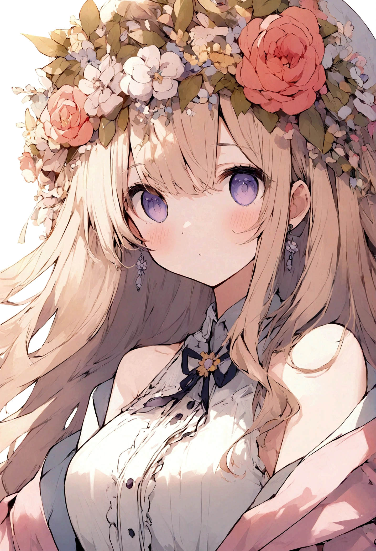 create a beautiful Japanese girl anime for a book cover without letters on the