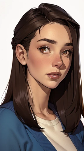 Close-up of a woman with long hair and a sweater, cabelo castanho encaracolado, linda modelo, retrato de alta qualidade, medium portrait soft light, parece a jovem liv tyler, retrato colorido, linda mulher, cabelo loiro cacheado | d & d, beautiful portrait lighting, uma linda jovem, modelo muito lindo, Retrato de 50mm, medium - long cabelo castanho encaracolado