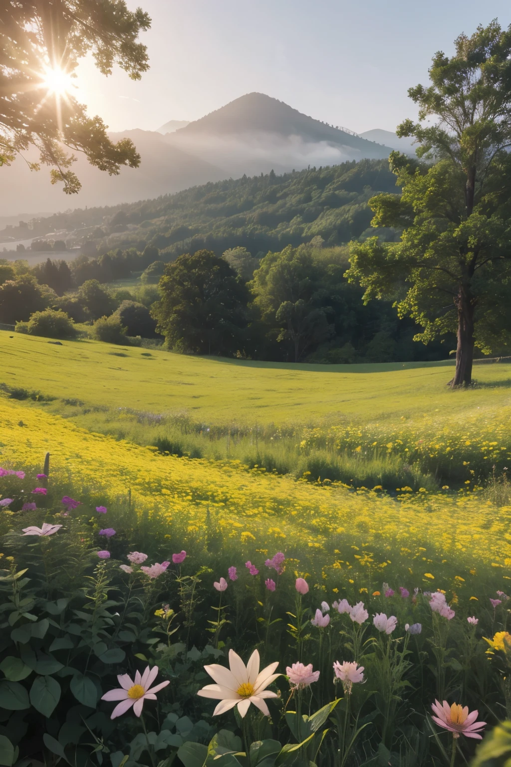 beautiful nature hazy view flowers