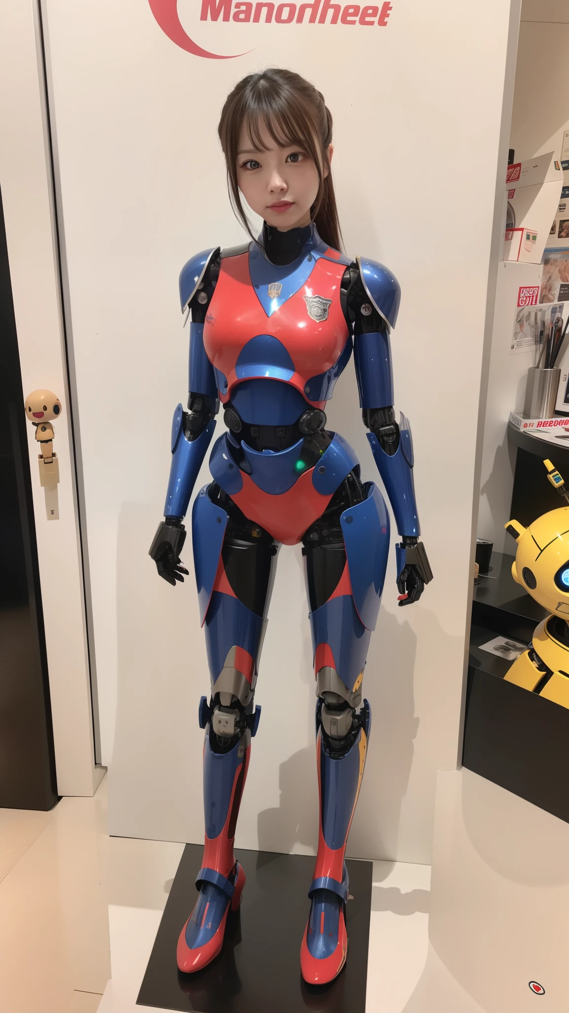 armored robot, Police, robot, perfect-female-robot, perfect-mechanical-body