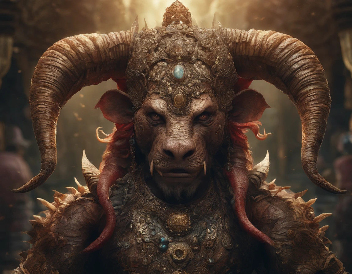 intricate detailed 1 mythological creature from Kalimantan, highly detailed fantasy creature, mythical being, dark fantasy, (best quality,4k,8k,highres,masterpiece:1.2),ultra-detailed,(realistic,photorealistic,photo-realistic:1.37),cinematic lighting, dramatic moody lighting, intricate textures, ethereal, dramatic atmosphere, epic scale, otherworldly, mystical, ornate details, complex design, intricate patterns, saturated colors