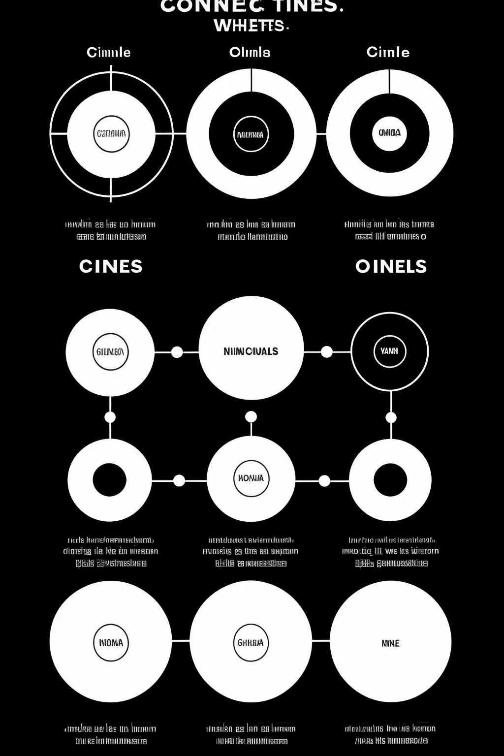  Un diagrama simple de un sistema con elementos conectados (They can be circles with lines that connect them with a small white background
