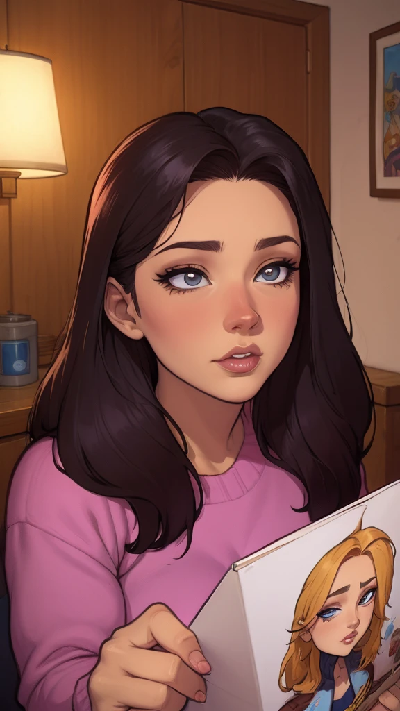 Fundo branco um close up de um desenho animado de um homem e uma mulher, arte de pintura digital dos desenhos animados, pintura digital de desenho animado, arte em quadrinhos ocidental, arte dos desenhos animados style, arte dos desenhos animadosstyle, por Jason Chan, por Ryan Yee, arte dos desenhos animados, western comic style, arte conceitual de desenho animado, cartoon style illustration, velho Oeste, detailed fanartClose up of a woman with long hair and a sweater, cabelo castanho encaracolado, linda modelo, retrato de alta qualidade, medium portrait soft light, parece a jovem liv tyler, retrato colorido, linda mulher, cabelo loiro cacheado | d & d, beautiful portrait lighting, uma linda jovem, modelo muito lindo, Retrato de 50mm, medium - long cabelo castanho encaracolado
