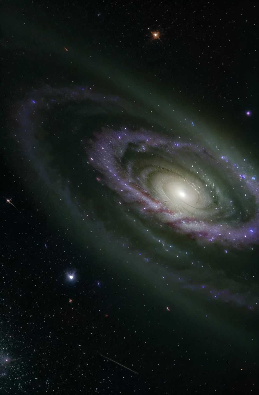 A galaxy full of green stars