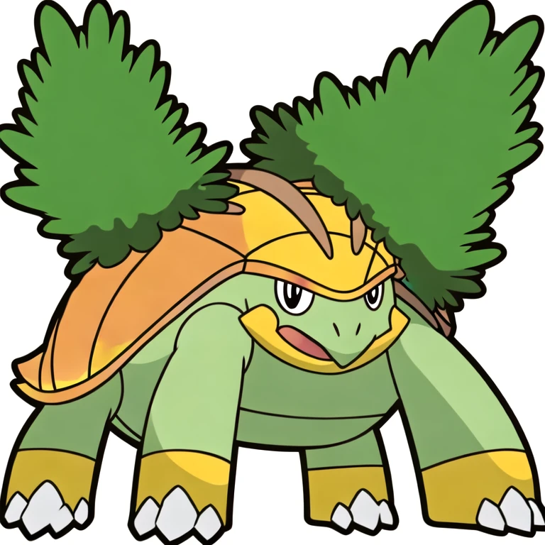 (masterpiece, best quality:1.2),solo,grotle \(pokemon\),pokemon \(creature\),full body,no humans,turtle,black eyes,closed mouth,happy,plant,standing,looking at viewer