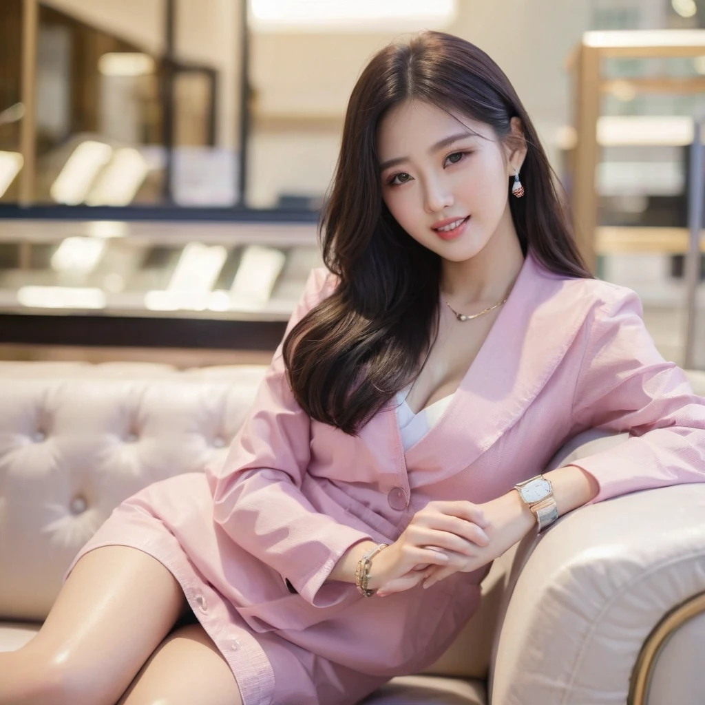 close-up of beautiful korean female, 34 inch breasts size, wearing crop tank top, and rolled sleeves unzipp raincoat, pants, in the city, sunset light, bokeh background, UHD
