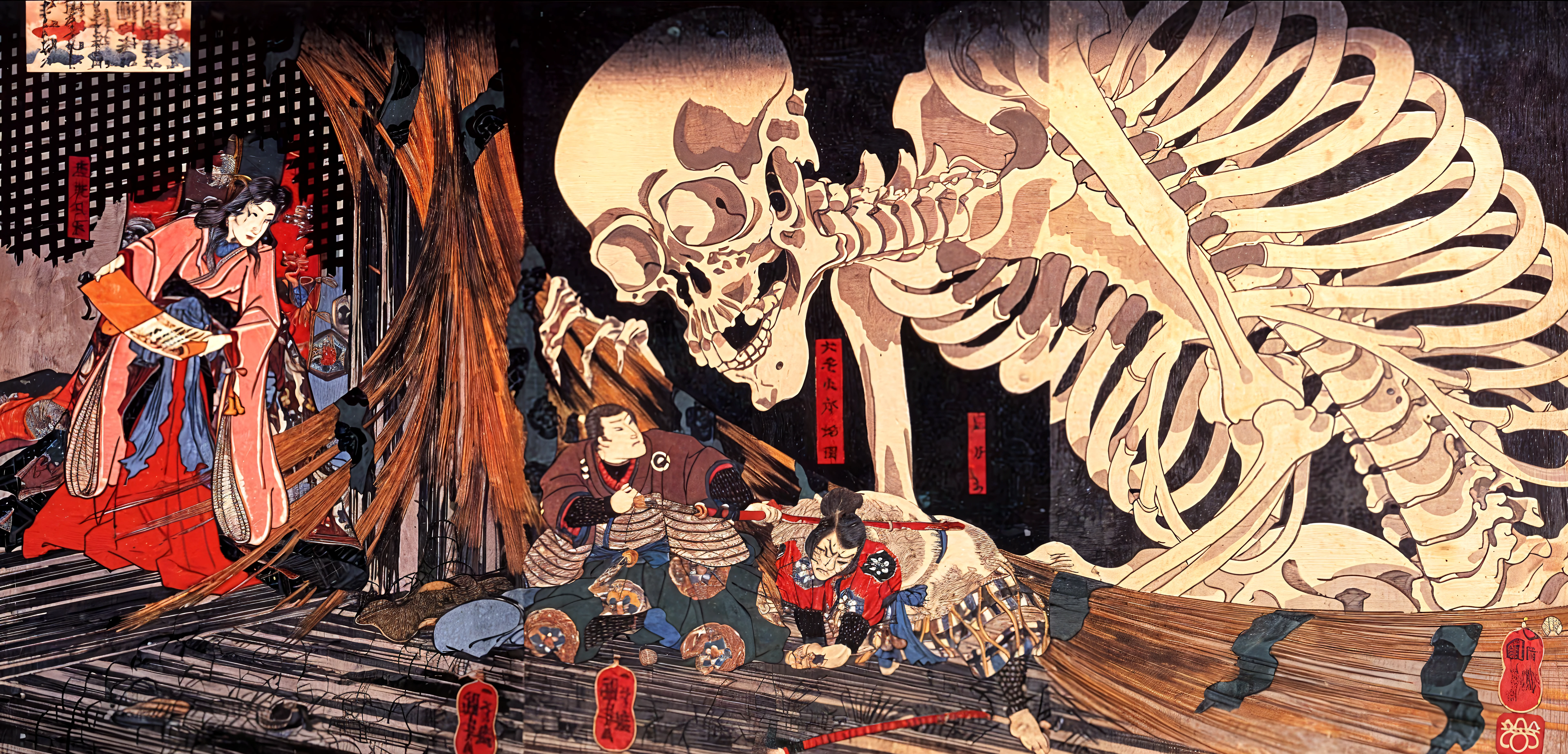 best quality,oriental_detailed background,detailed_hand,guro, skull, alien, giger, mechanical arms, horror, eat_human