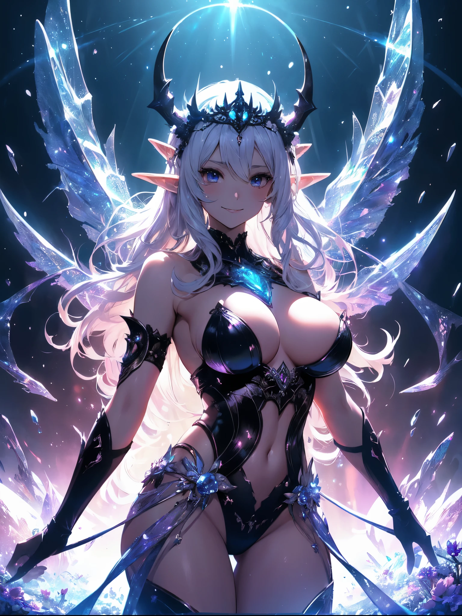 最高quality、1 woman elf、The Strongest Succubus、side shot、Magnificent Demon Throne、Bone decoration、Giger-esque Intense movement、Welcome with open arms、Big welcome!、Flashy Effects、Like in the anime、action、Giant demon staff、 NP: 最悪のquality , fractal art ((Giant Sword、))((優しいsmile ))SMqueen、Orgasm、Ecstasy、Bigger on the front、 Beautiful sparkle,High-definition depiction, Realistic, 8k, Unity, ,Bold shots,Giant Devil's Wings、黒colorに輝く翼、、 light smile, Beautifully and vividly drawn, , Beautiful, beautiful, clear skin、A beautifully decorated magic wand with a sparkling glow、Giant horns、 demon king、tiara、Beautifully decorated horns、 , Beautiful Landscape、 Romanticism,mosquito。 The most beautiful form of chaos, Mr..々color, Intertwined flowers, P article,Magical gentle light,smile,,image quality、masterpiece、Beautiful Face、Super beautiful elf woman((Big breasted 22 year old office lady、Bust 90,Beautiful long ironed hair、Silver Hair、height: 165cm。、Esbian、、高quality、、Visual Arts、最high quality、1 woman elf NP: Worst quality ,beautiful fractal art Marble pillar、、、light、Beautiful radiance,High-definition depiction, Realistic, 8k, Unity, , light smile, Beautifully and vividly drawn, , Beautiful, beautiful, clear skin、 ((see-through bodystocking,))Countless rays of light pouring down, Swirling Light, big background, , Intense light is emitted from the magic circle in front of the girl. Romanticism,Cowboy Shot: quality