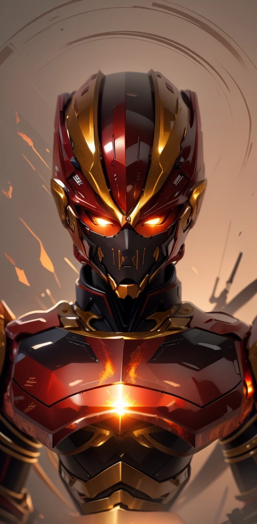 The color changes to red and amber，Some red and amber（Ensure its layering and armor texture，Red is the dominant color，Add some gold for decoration）