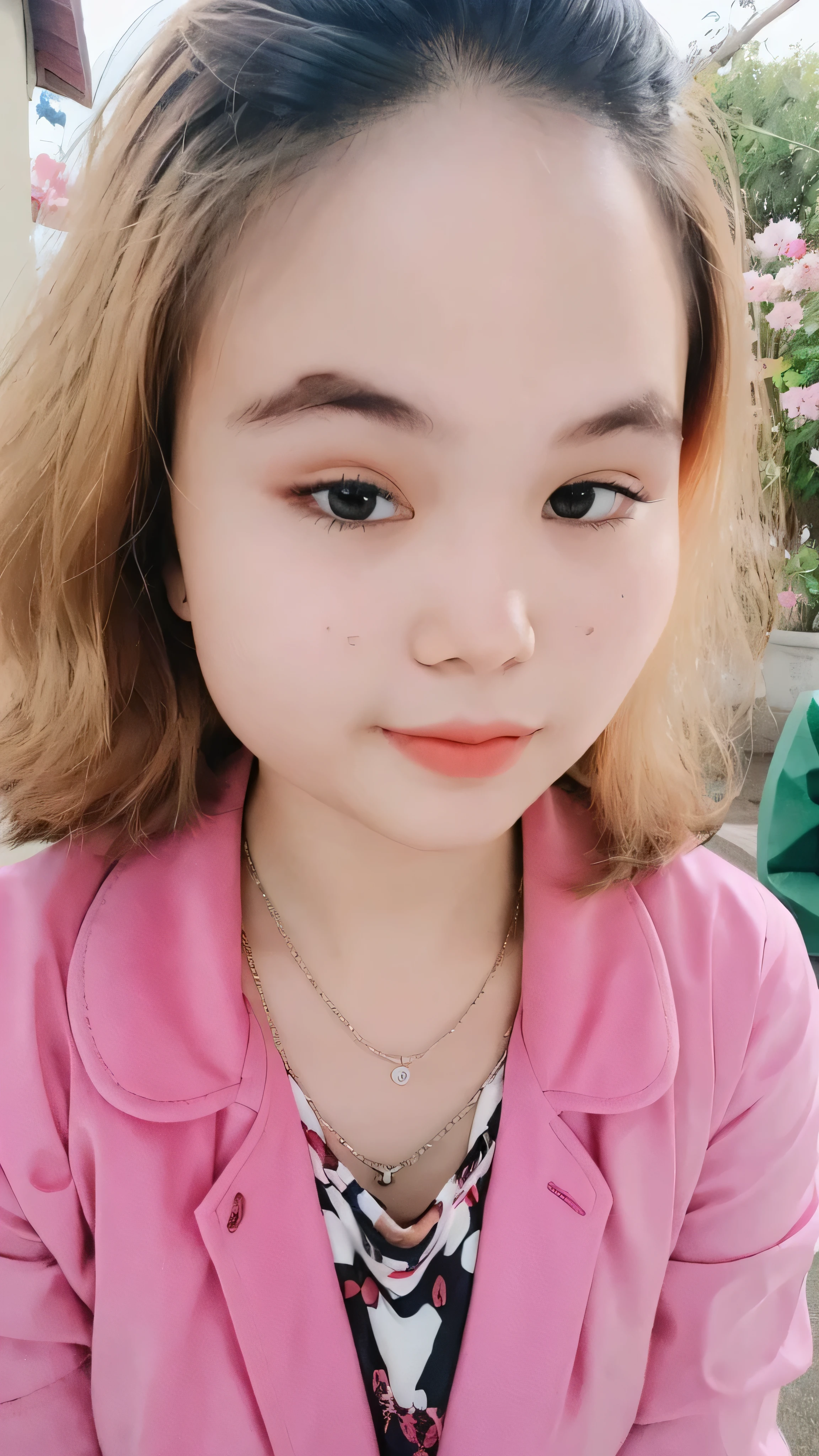 (super highest quality:1.3) (very realistic, Photoreal:1.3), (sharp focus:1.3), (Realistic and very high quality:1.3). (high resolution/High resolution:1.3), very delicate and beautiful, soft light, (brown hair, Shoulder-length straight bob hair sways in the wind), beautiful detailed girl, highly detailed eyes and face, beautifully detailed nose, thin and beautiful eyes, 1 girl, Pure beauty, cute, young, (smaller and flat chest), realistic face, realistic body, beautiful thigh, open jacket only, shorts jeans, cherry blossom background