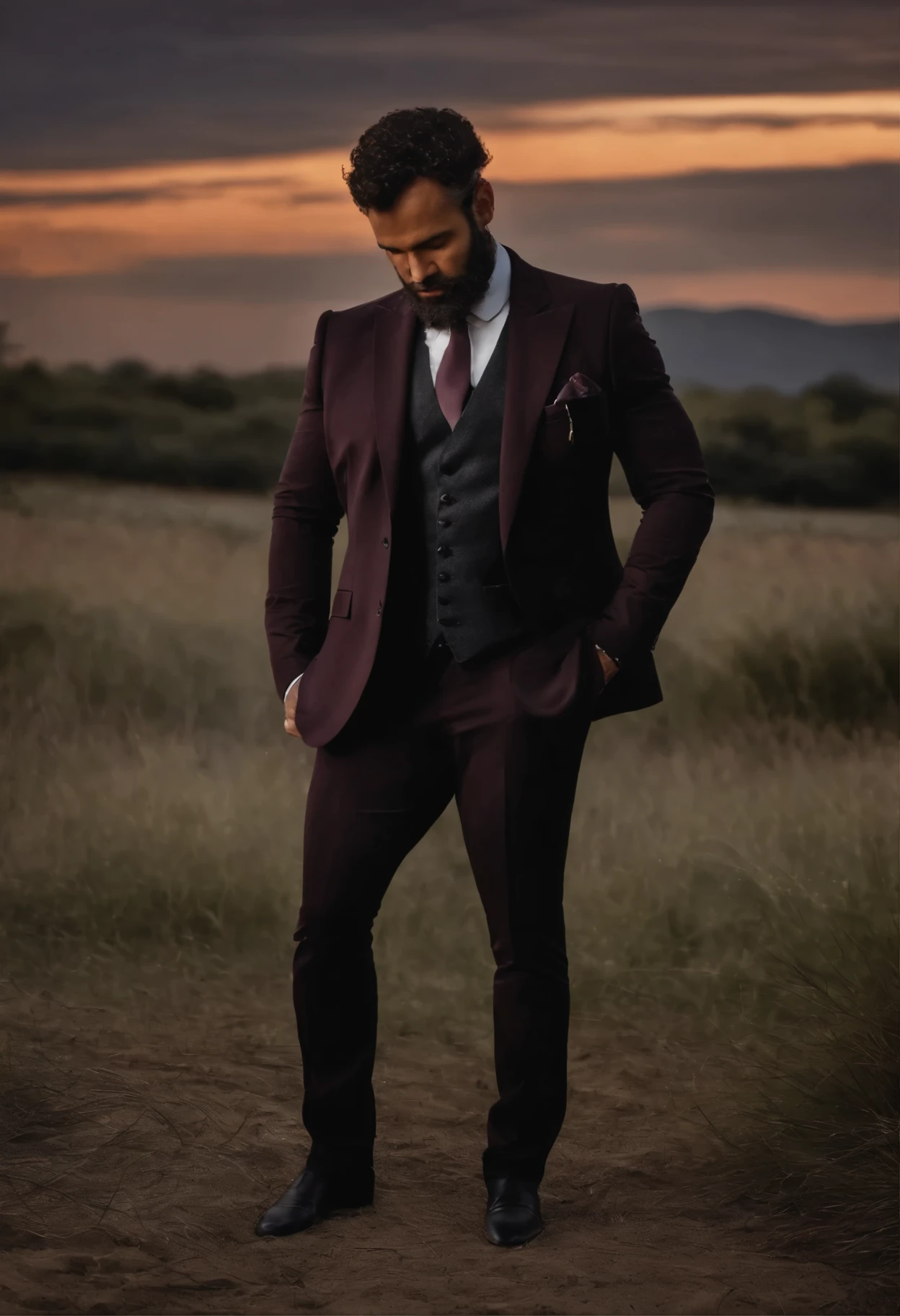 Homem 40 anos moreno, cabelo cacheado preto, 90kg, roupa de terno e gravata preta, Bible in hand, fundo cinza
