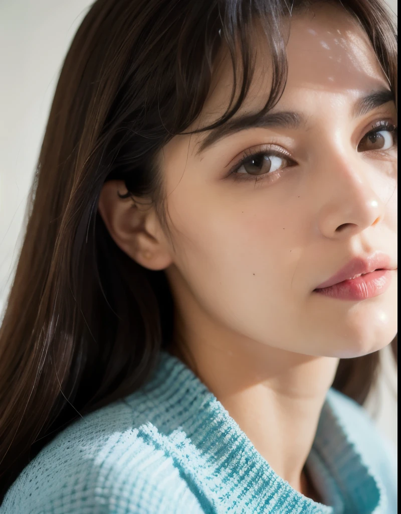 melhor qualidade, Foco facial, luz suave, ultra high resolution, (Fotorrealista:1.4), Foto CRU,
1 garota japonesa, Sozinho, bonitinho, (aluno, luzes nos olhos),  rosto lindo detalhado, (peito pequeno),(high resolution detail of human skin texture),
(cabelo longo),
interior,
Vestido Camisa Damasco,
(retrato)
