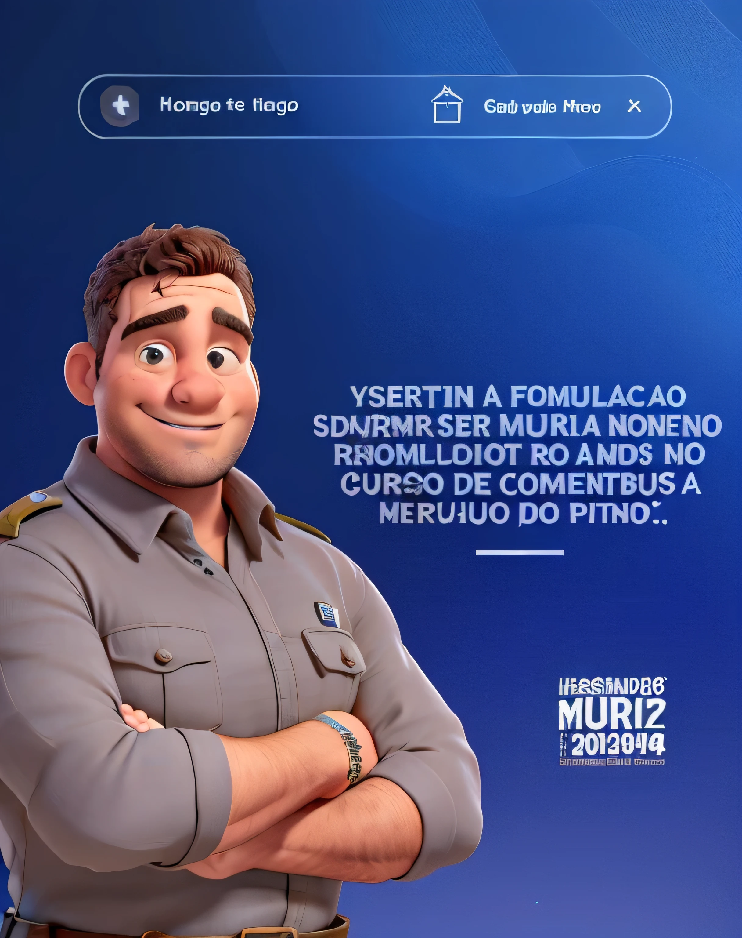 Homem de 39 anos fofo, gordo calvo e testudo. Cabelo Militar