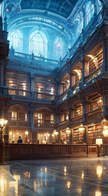 ((Best quality)), ((Masterpiece)), ((Ultra-detailed)), (illustration), (Detailed light),Magic Library