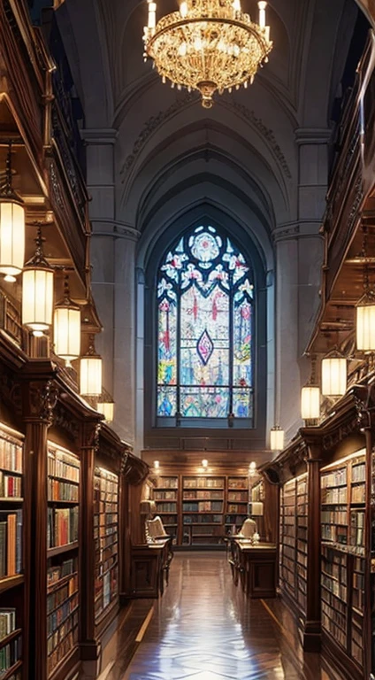 ((Best quality)), ((Masterpiece)), ((Ultra-detailed)), (illustration), (Detailed light),Magic Library