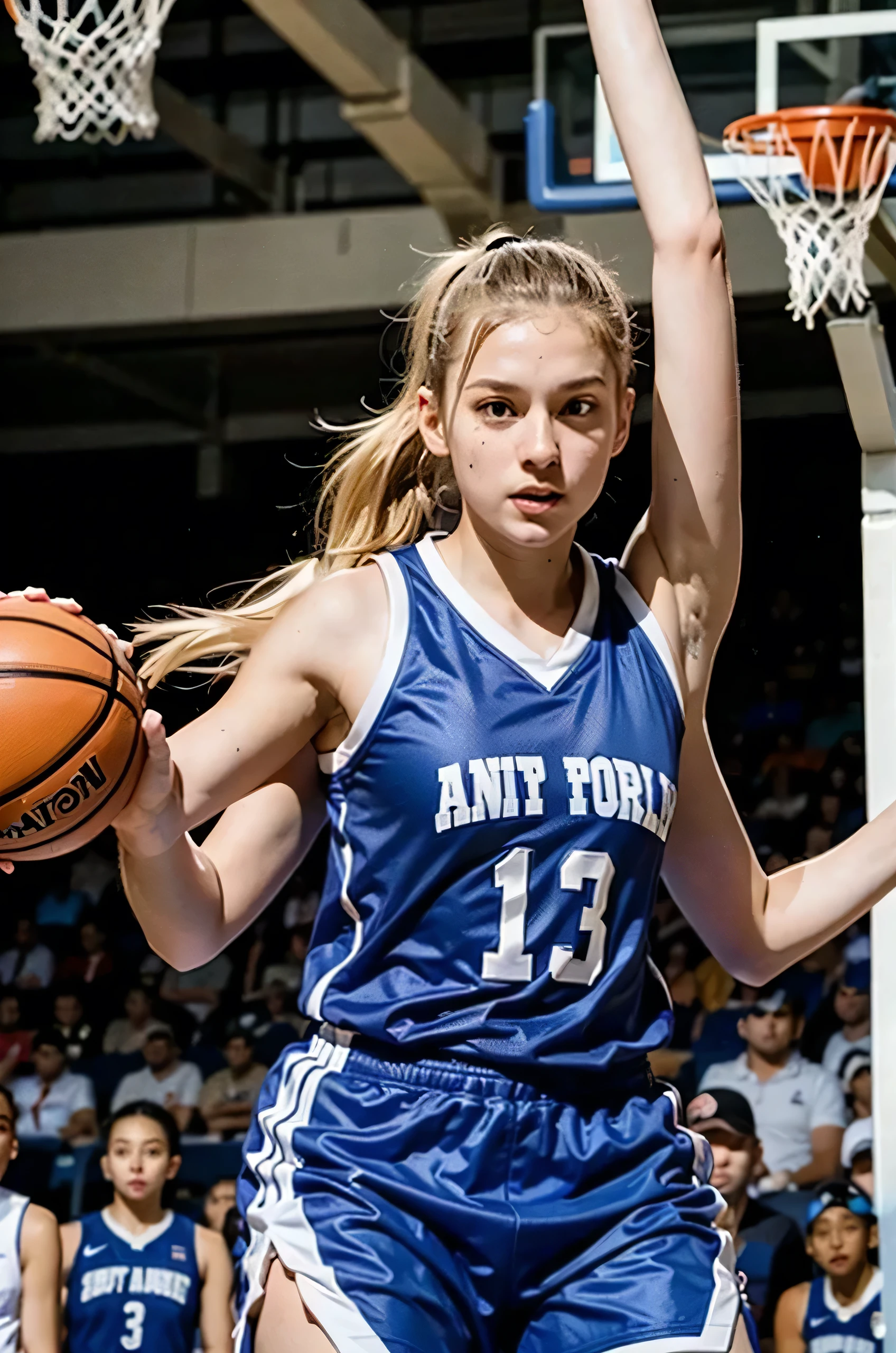 basketball game background, dark lighting,