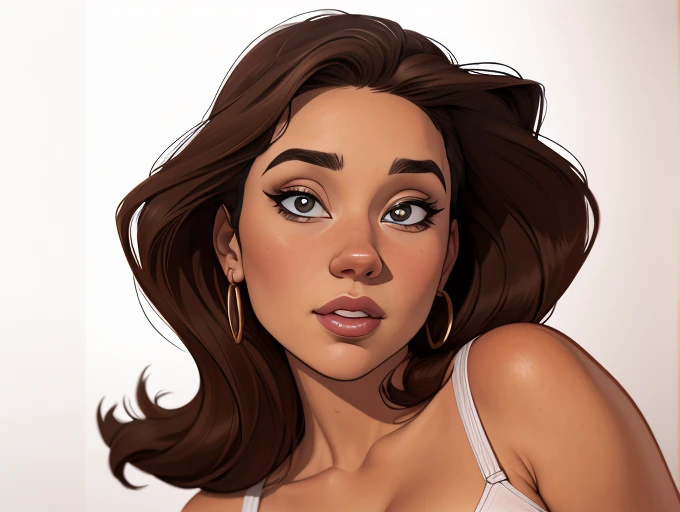 estilo de desenho animado:1.2), Jennifer Connelly mulher Imagem de desenho animado de uma mulher , roupas sensuais , garota super fofa, authoritarian would be facial expressioncartoon style illustration, estilo de arte dos desenhos animados, estilo de arte dos desenhos animados, digital illustration style, design de personagens altamente detalhado, arte digital detalhada fofa, City fan art, design de personagem retrato, beautiful digital illustration, retrato de alta qualidade, arte em quadrinhos, retrato do design do personagem, white background Buso without clothes and medium breasts, beautiful and symmetrical body curves Close-up of a woman with long hair and a sweater, cabelo castanho encaracolado, linda modelo, retrato de alta qualidade, medium portrait soft light, parece a jovem liv tyler, retrato colorido, linda mulher, cabelo loiro cacheado | d & d, beautiful portrait lighting, uma linda jovem, modelo muito lindo, Retrato de 50mm, medium - long cabelo castanho encaracoladoultra realistic,32k,Foto CRU:1.1),(pele altamente detalhada:1.1), 8k hd, DSLR, alta qualidade, film grain, (inventar, mascara:1.1), lips,(espesso\lips\), 1 garota,cabelo castanho, cabelo longo, rabo de cavalo (olhos verdes:0.9), regata rosa, Shorts jeans, peito grande, (tronco:1.2), (peituda:1.1) , (gordinho:0.1),(volumetric lighting:1.2), dark theme blank backgrounda close-up of a woman with white bra and brown hair, pintura realista de linda garota, linda arte digital, belo retrato detalhado, realistic pintura digital, estilo de arte realista, retrato de personagem em close, retrato detalhado de beleza, 🤤 retrato de , arte digital realista 4k, arte digital realista 4k, realistic digital illustration, pouco detalhado. pintura digital, retrato detalhado do personagem