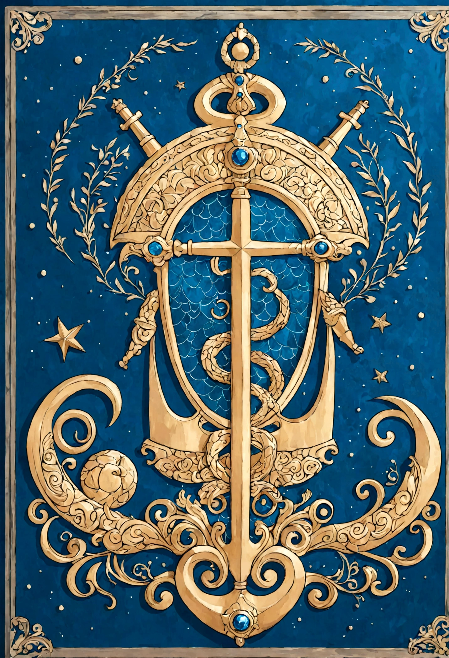SeaArt Studio, logo marca, fundo azul marinh
