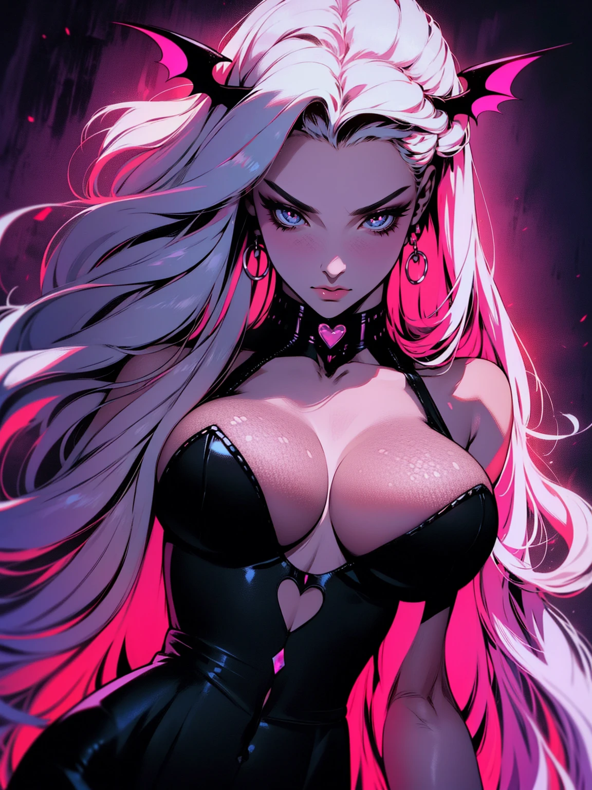 {-erro_de_anatomia:1.0} (best quality,4k,8k,highres,masterpiece:1.2) (masterpiece, top quality, best quality, official art, beautiful and aesthetic: 1.2), (1 woman: 1.3) Succubus girl, long white hair , opal eyes, (crystal eyes) succubus wings, magenta clothes, pant,  gloves, attractive, moonlight, dinamic poses, perfect hands (perfect fingers), angry face, dinamic poses, walking on the ground, on attack, backwards