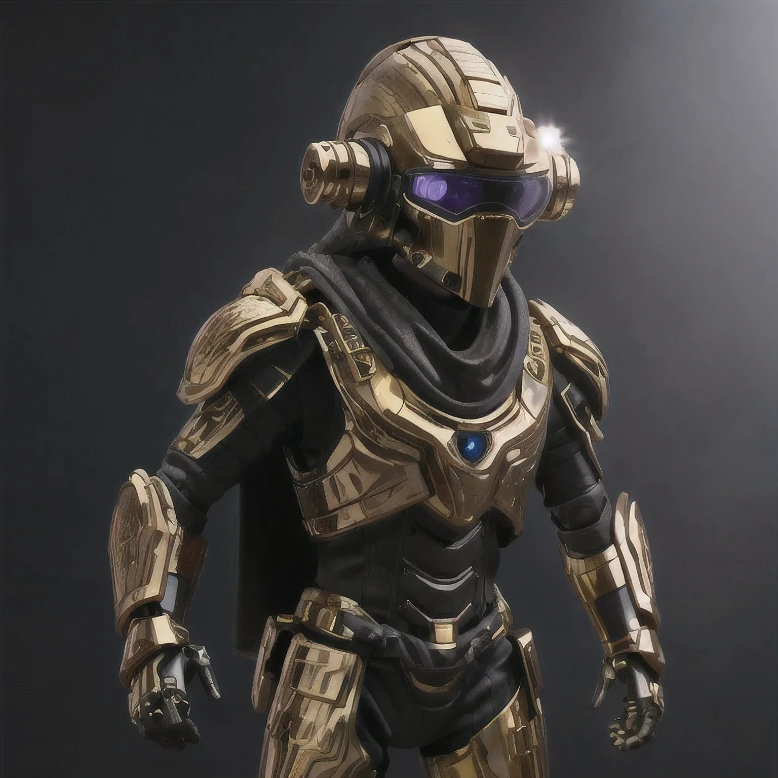 （（（Bust Close-up）））An award-winning image of a purple pink black robot in a photography competition, equipped with goggles, green sci-fi armor, white armor set, orange obsidian armor, blue armor, and red white heavy armor. Dramatic and smooth copper armor, heavy black stone armor, vine armor, black gold armor, complex brass armor, lock armor, gilded body armor, leather armor, heavy platinum armor