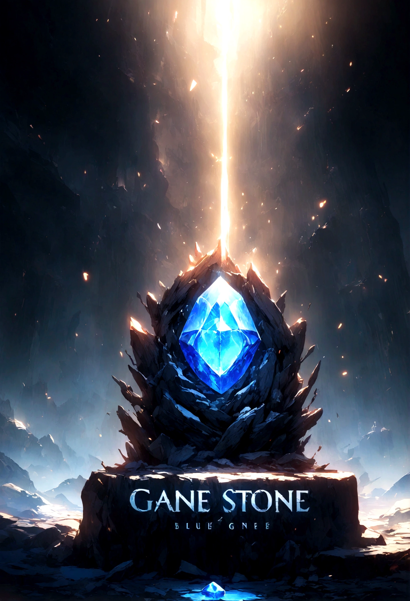 logo text Blue Stone for videogame theme