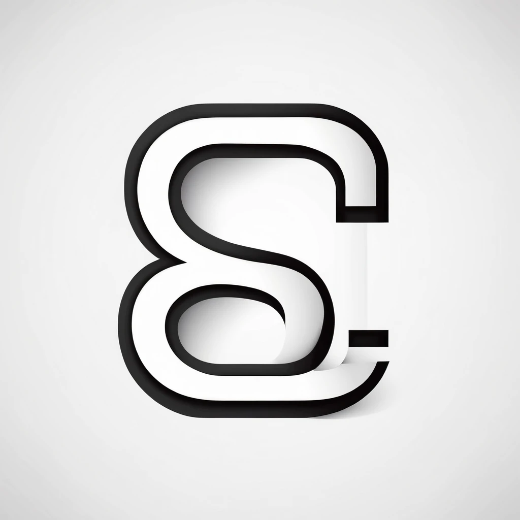 letter logo design that forms the letter S. with a geometric, flat style, without color gradations, with a neat shape in black and white, monochrome