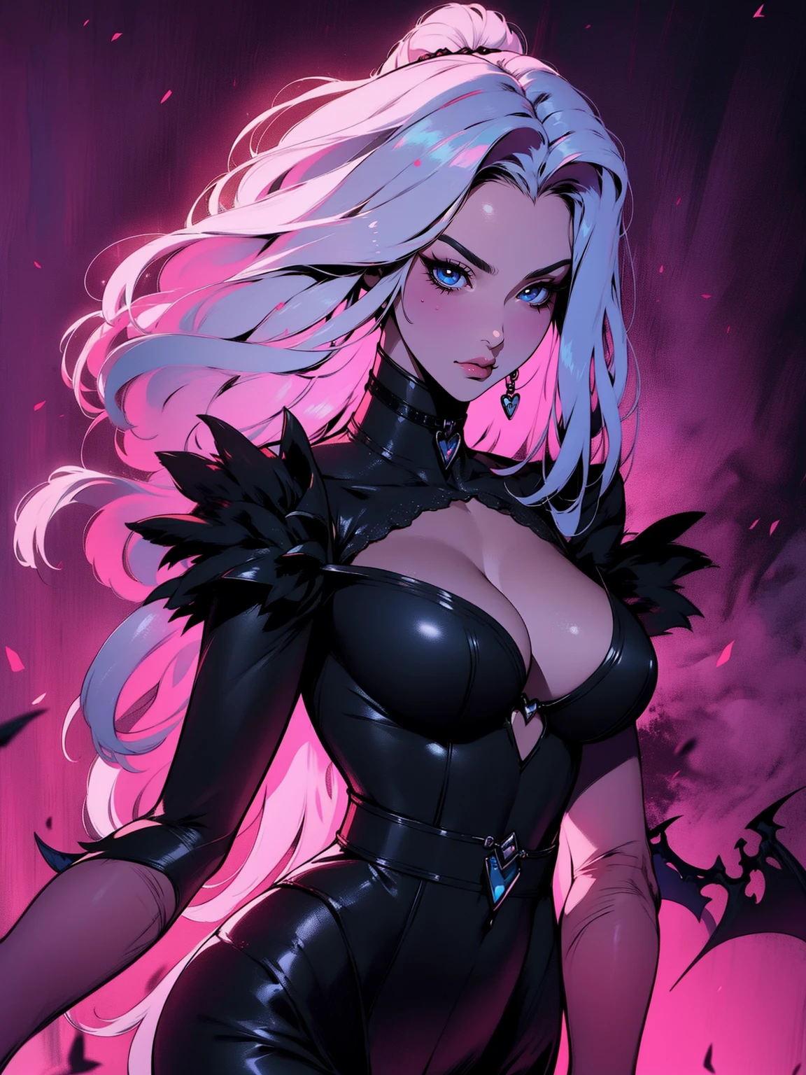 {-erro_de_anatomia:1.0} (best quality,4k,8k,highres,masterpiece:1.2) (masterpiece, top quality, best quality, official art, beautiful and aesthetic: 1.2), (1 woman: 1.3) Succubus girl, long white hair , opal eyes, (crystal eyes) succubus wings, magenta clothes, pant,  gloves, attractive, moonlight, dinamic poses, perfect hands (perfect fingers), angry face, dinamic poses, walking on the ground, on attack, backwards, looking back