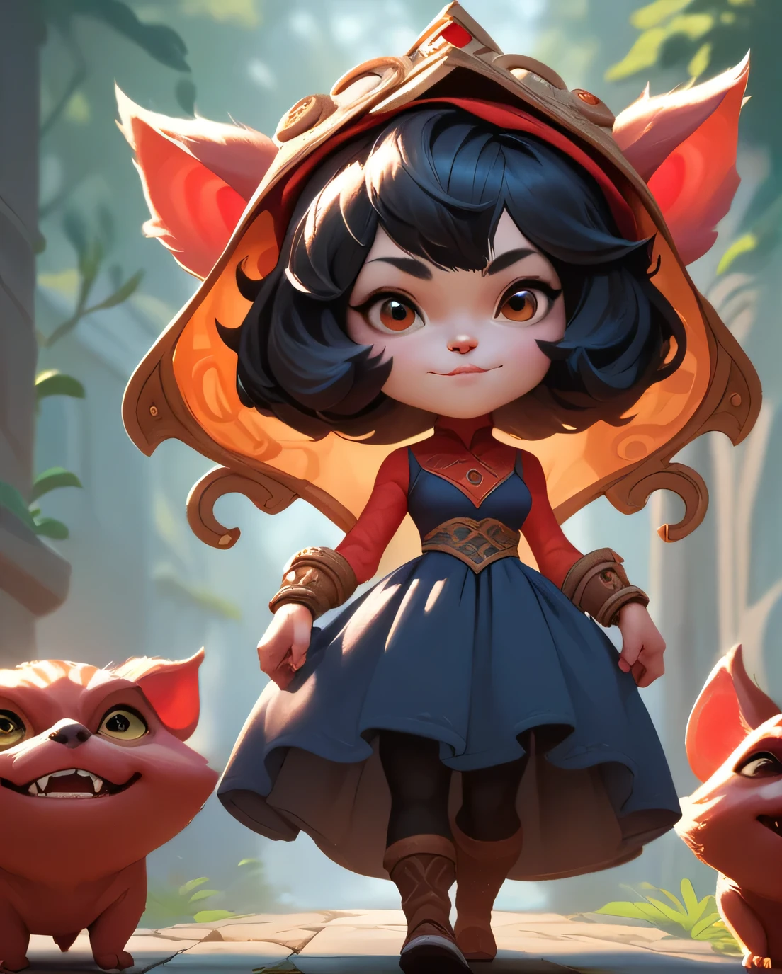 score_9, score_8_up, score_7_up, score_6_up, score_5_up, score_4_up, red yordle female, a dubious little creature getting up to mischief,cute,pretty,attrative,seminua,***rdles,slender,thin,black short hair,transparent veil outfit,red body,feral