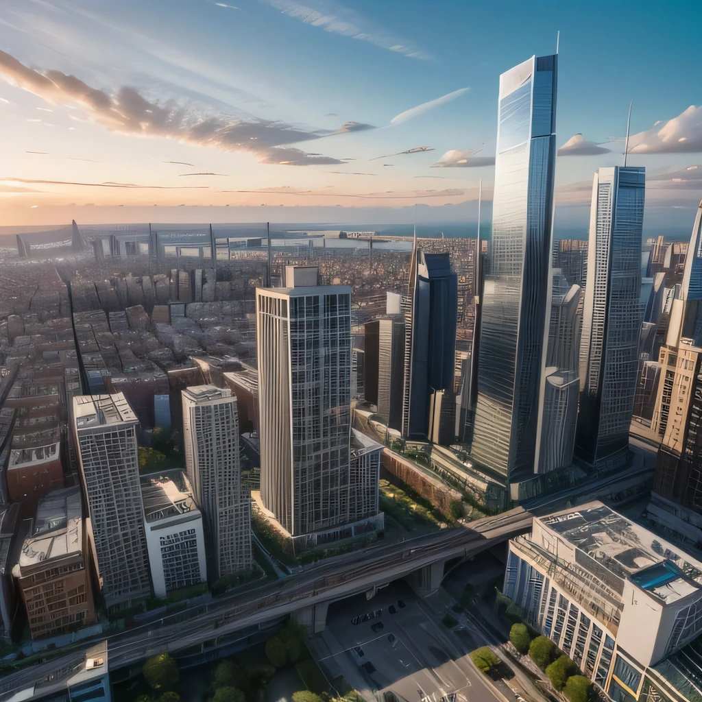raw photo , 8K, ultra detailed, (realistic:1.2), (big city, many buildings:1.4),