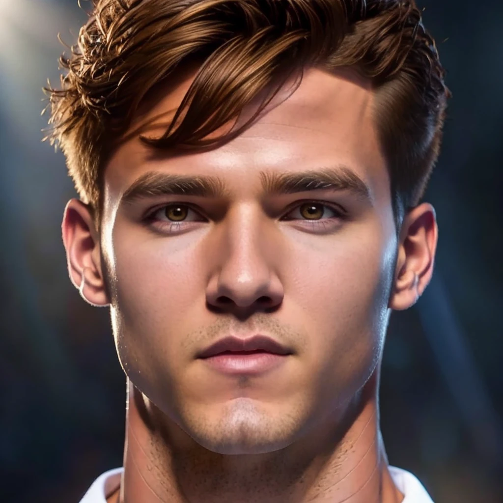 a handsome man, detailed face, beautiful brown eyes, sharp jawline, muscular body, stylish haircut, 1 man, digital art, cinematic lighting, dramatic shadows, hyper realistic, 8k, photorealistic, chiaroscuro, oil painting, vibrant colors, moody lighting, elegant pose, cinematic mood, heroic, powerful, intense, atmospheric