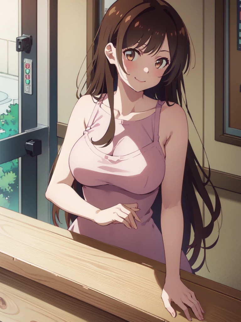 (((pixel-perfect, detail-perfect))), solo, 1girl, chizuru ichinose, naked,looking at viewer, smile, upper body1 girl, beauty, brown eyes, alone, breasts, brown hair, big breasts, Kanojo anime lineart, Chizuru, 1 girl, brown hair, long hair,, big breasts,,add_detail: 1, 