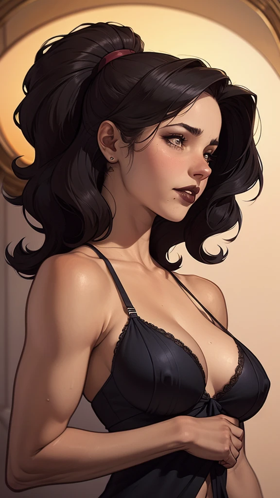 A closeup of a woman in a black top and a black bra, estilo de arte de charlie bowater, Estilo Charlie Bowater, retrato de vampiro, arte do personagem charlie bowater, Alena Aenami e Artgerm, Neoartcore e Charlie Bowater, Charlie Bowater cores ricas e profundas, lazy art style, Artgerm e Tom Bagshawum close de uma mulher com longos cabelos pretos e um colar, amoranto, Bela Delfina, better known as amoranto, Kailee Mandel, cabelo preto e olhos grandes, profile picture with headshot, young beautiful amoranto, pale and glowing skin, retrato de alta qualidade, com cabelos longos e olhos penetrantes, ivory pale skin, Sydney Hanson mode white skin tone close-up portrait Cartoon style GTA style digital illustration of a woman in a black dress and black hair, linda rainha vampira, linda rainha feminina vampira, gothic maiden, very beautiful gothic top model, beautiful vampira feminina, goth girl, goth girl, gothic maiden of the dark, Gothic style, gothic woman, gothic clothes, gothic outfit, moda vampiro, vampira feminina, wearing a gothic dressClose up of a woman with long hair and a sweater, cabelo castanho encaracolado, linda modelo, retrato de alta qualidade, medium portrait soft light, parece a jovem liv tyler, retrato colorido, linda mulher, cabelo loiro cacheado | d & d, beautiful portrait lighting, uma linda jovem, modelo muito lindo, Retrato de 50mm, medium - long brown curly hair a close up of a person wearing a tie and sweater;, Hermione Granger, inspirado em Hermione Hammond, hermione, Ema watson as Hermione Granger, Ema!! watson!!, Ema watson as harry potter, Ema watson as driada, Ema watson, portrait photo of Ema watson, photo of Ema watson, movie still of Ema watson, with the face of Ema watsona cartoon of a woman in a bikini and panties, oc commission, commission for high res, realistic bikini, garota anime sedutora, nico robin, artgerm extremamente detalhado, fofosexyrobutts, Kate Bispo, corpo p