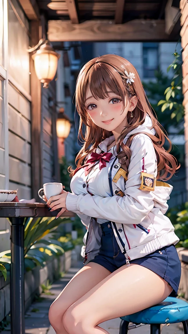 ((((highest quality)))), (((Ultra-precision CG 16K))), (((masterpiece))), (((Very detailed))), (((Extremely detailed))), (((Black outline:1.3, Written boundary depth:1.3 , Written soft outline))), Blur, Bokeh, Maximum clarity and sharpness,Multilayer Texture, Surface Shading, Cinematic lighting, Beautiful details sparkle ,Perfect Proportions, Limited to three woman, BREAK accurate, Anatomically correct, Highly detailed face and skin texture, drawn in detail, Highly detailed facial and skin texture, Detailed eyes, beautiful hair, Beautiful Japanese Idol face, Beautiful and beautiful eyes, Beautiful body, Beautiful breasts, Beautiful thighs, Beautiful legs, Beautiful fingers, (Beautiful views) , skinny body, ((Beautiful Skin)), ((Skin Texture)) BREAK breast enlarged, large Breasts, perky breast, (blush, smiling:1.3, brown eyes, pink cheek, Double eyelids, Thin eyebrows, narrow eyes:1.3, Natural cheeks, Glossy skin, Fair skin:1.2, (Glossy lips:1.4, shiny lips: 1.4 ), high school student, Attractive adult woman ) , Long-Hair:1.3, straight-Hair:1.3, Hair Intake, Inner hair color, [(gradient hair from navy to yellow:1.4):0.4], BREAK (girly fashion, wearing outerwear outfits to button up) , nail art, necklace, Bridal Ring, wearing a watch BREAK (sitting, a girl relaxing in a cafe:1.3, book and coffee cup on table, outdoors,:1.3 , from front, from below, looking at friends , bust up, cowboy shot)