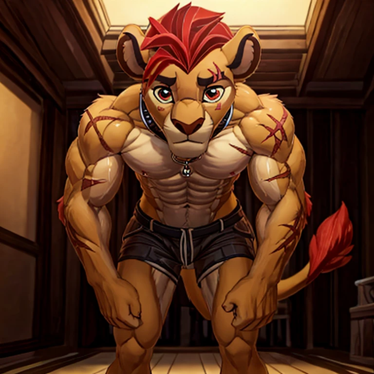 slim white shirt , struggling to pull on my white shorts. тесная Apparel,шортыmasterpiece, detailed, beautiful digital art, masterpiece, 4K, small parts, Anthro, a lion, What, male, ((male род)), good quality anatomy, ((beautiful eyes)), Red Mane, ((beautiful hands, detailed hands)), (I look at the viewer), I look at the viewer, whole body, anime style, from NOMMZ, by Heichel, Oyuki Benten.The collar is worn around the neck. , Member, big tail, blushing, Slim, болишой Member,, soft shading, perfect anatomy, Ideal lighting, perfect focus, Bright, 1 boy, fluffy, fluffy кот, Anthroпоморфный, male, scales in tone, very big,Soft fur, detailed body, .очень high,slender, full length, there is fur,, pumped up, Slim,, , muscular, in the room, , ,submission, , high, , full length, very big рост, ,visible abs, очень pumped up, , standing, ,sweaty，Especially a lot of scars:2，Lots of scars,,afraid of the owner, boy 18 years old, very pumped up, obedient whore, broken,musculature, , personal slave, gay, a fag, kion pet, get caught by an observer, ,Slim, very Slim, very thin waist, Cute, muscular, fluffy hair, Suffocates, the collar is very tight, pain, ,очень pumped up,lean forward towards the viewer, lean towards the viewer,,wants to please the viewer , очень pumped up,очень pumped up, Dominant, Very Close to the Viewer, worth it, очень pumped up, очень pumped up, Dominant, Very Close to the Viewer,очень pumped up, , very strong，muscle,, in shorts,,руками in trousers, руки in trousers, Apparel, In a shirt, Inconveniently,, macro growth, болишой Member,shows butt, in trousers, руки in shorts,