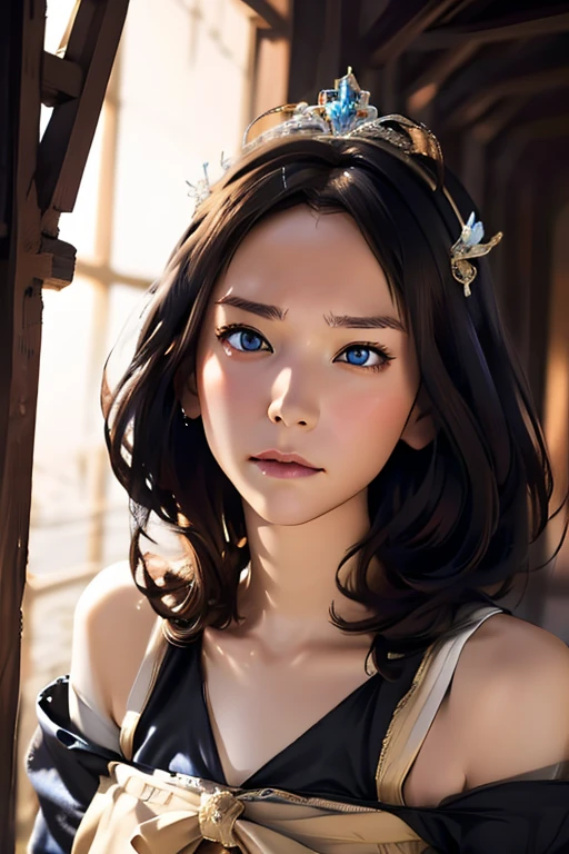 (masterpiece, highest quality)、A princess from medieval Europe、Gorgeous dress、A sulky expression、head to waste、